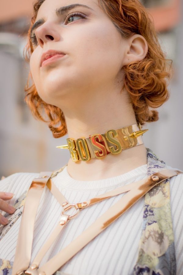 "BOSS" Leather Choker