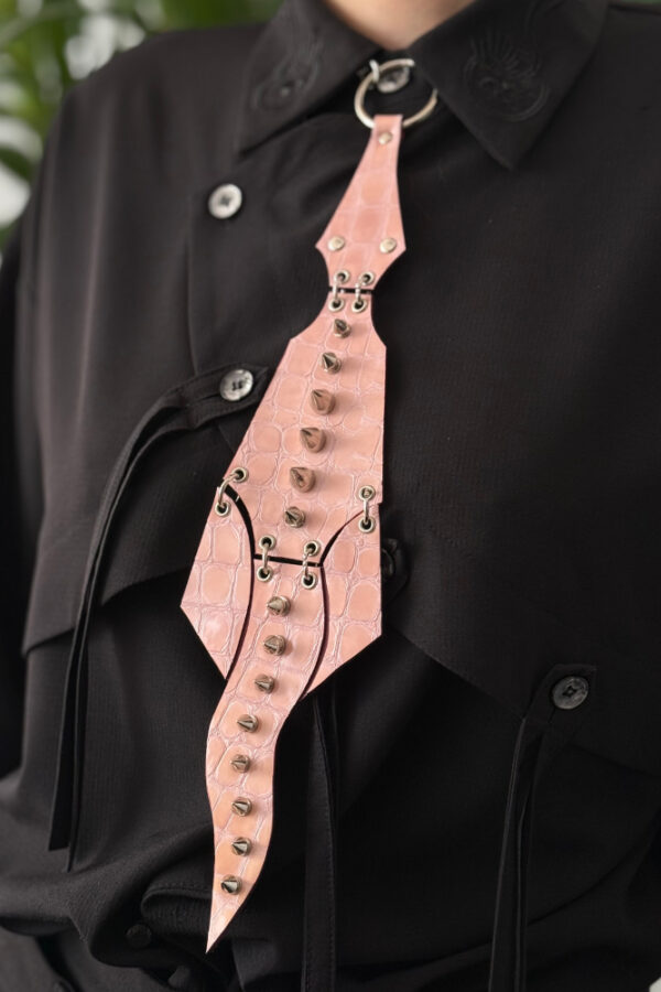 "CrocQuette" Leather Tie